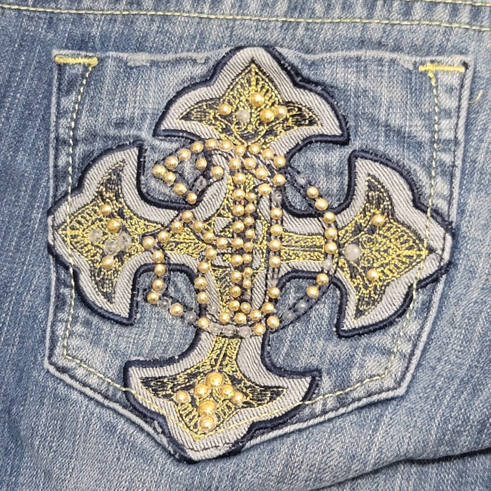 G by Guess Premium Women's Jeans Size 31 Naomi Boot Cut Embroidered Beads - Picture 8 of 16